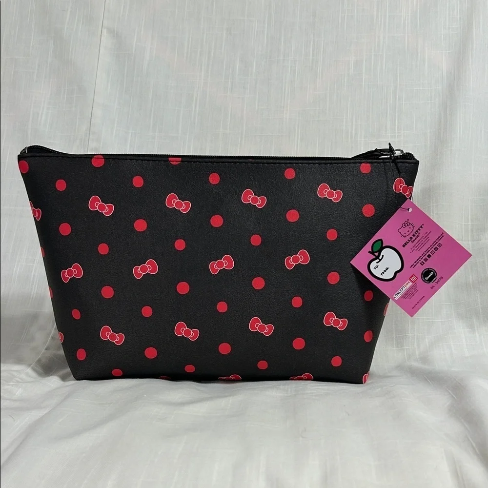 Hello Kitty Black Pouch with Red Bow Accents